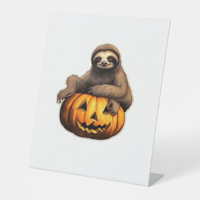 Sloth themed halloween Oversized T-Shirt Pedestal Sign (Front)