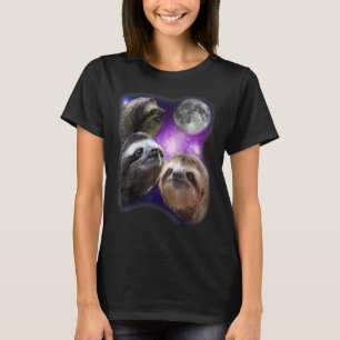 Sloth - Three Sloth Howling Moon Funny Parody Desi T-Shirt