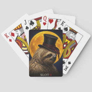 Sloth Top Hat Gothic Surreal Playing Cards