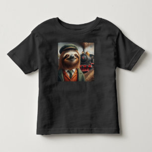 Sloth Train Engineer Toddler T-Shirt