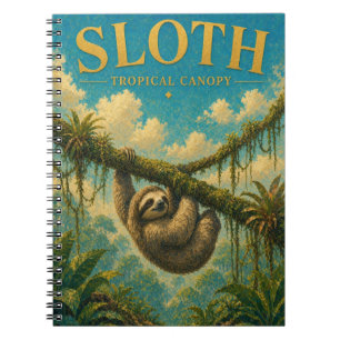 Sloth Tropical Canopy Watercolor GeoSaga Notebook