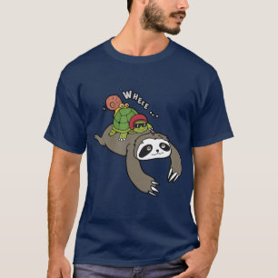Sloth Turtle And Snail T Piggyback Take It Slow T-Shirt