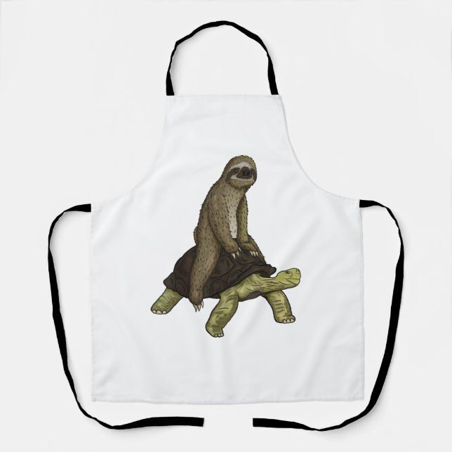Sloth Turtle Shirt Sloth Riding Tortoise Speed is  Apron (Front)