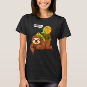 Sloth Turtle Snail Funny Cute Animal Lover Run T-Shirt