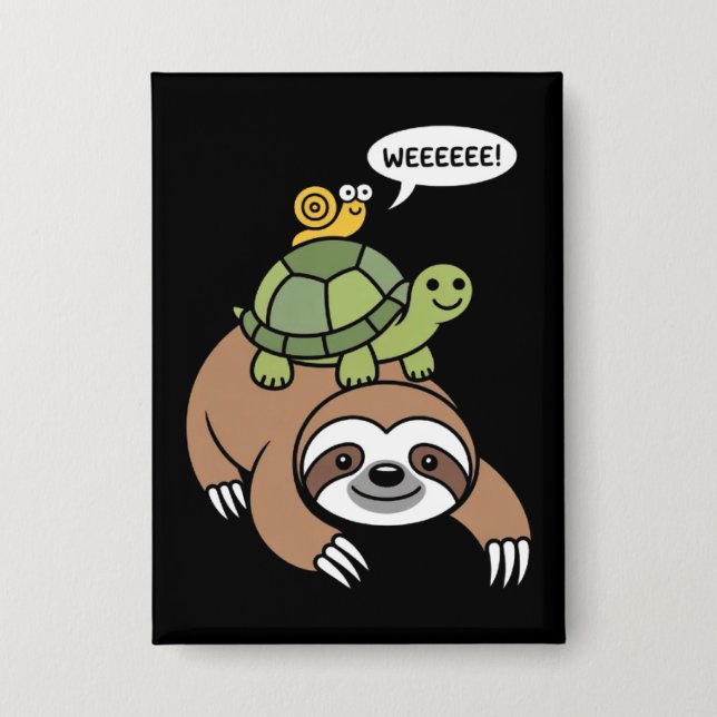 Sloth Turtle Snail Piggyback Animal Running Wild  (Front)