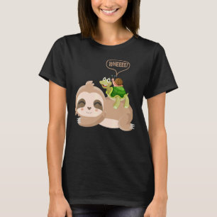 Sloth Turtle Snail Piggyback  Lazy Sloth S Hirt T-Shirt