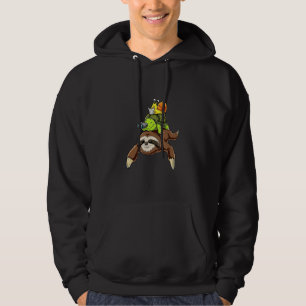 Sloth turtle snail piggyback running riding team T Hoodie