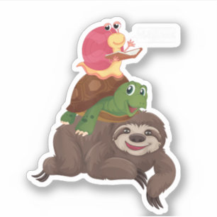 Sloth Turtle Snail Team Piggyback Slow Graphic