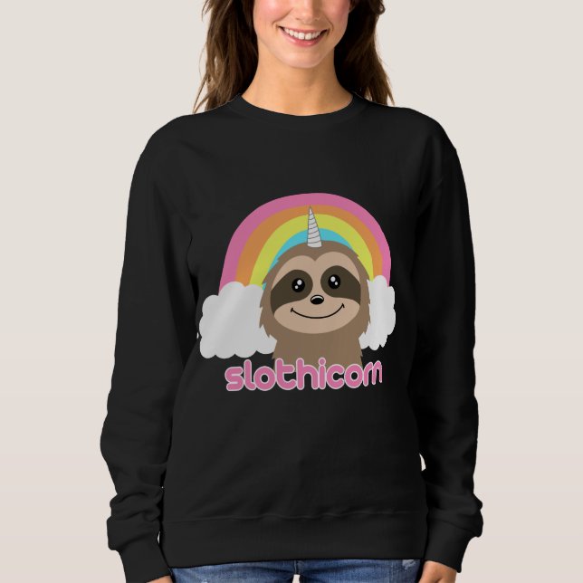 Sloth Unicorn Cute Rainbow Jumper Sweater (Front)