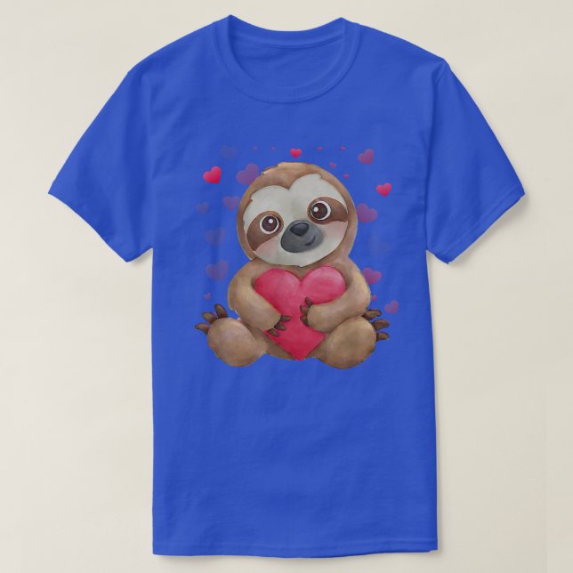 Sloth Valentine's Day  for Kids Girls Women Heart  T-Shirt (Design Front)