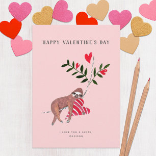 Sloth Valentine's Day Greeting card