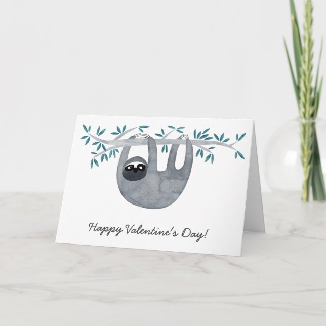 Sloth Valentine's Day Holiday Card (Front)