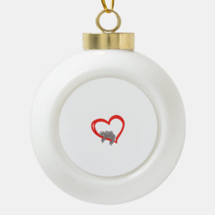 Sloth Valentine's Day, Women's Sloths Valentine's Ceramic Ball Christmas Ornament