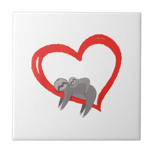 Sloth Valentine's Day, Women's Sloths Valentine's Ceramic Tile