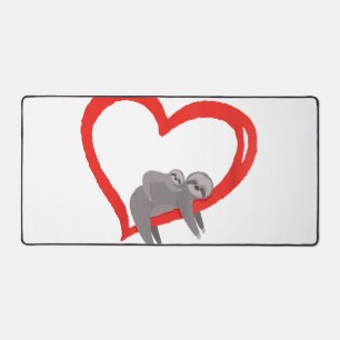 Sloth Valentine's Day, Women's Sloths Valentine's Desk Mat