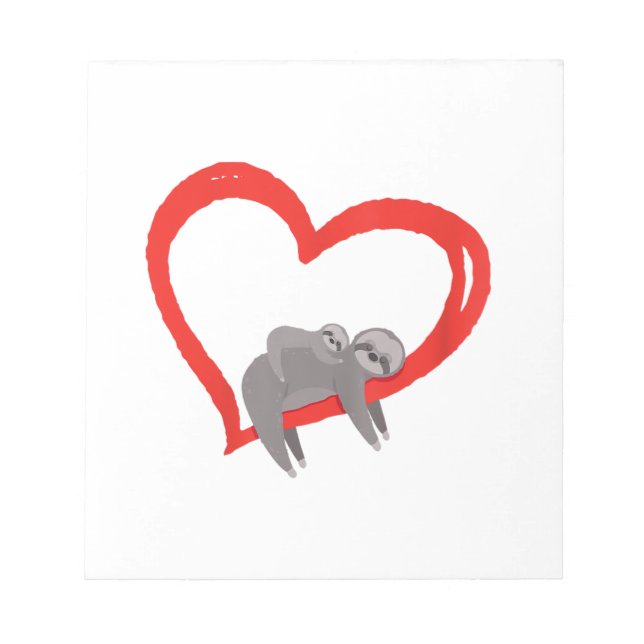 Sloth Valentine's Day, Women's Sloths Valentine's  Notepad (Front)