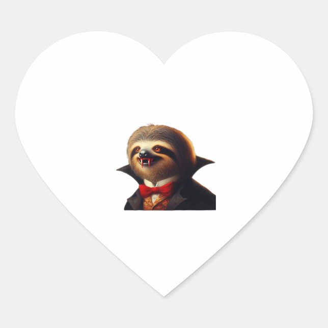 Sloth Vampire Classic T-Shirt Heart Sticker (Front)