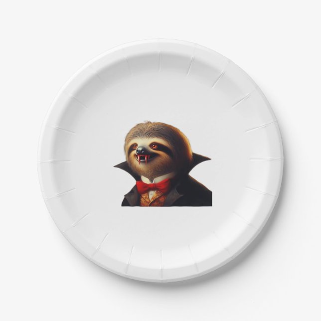 Sloth Vampire Classic T-Shirt Paper Plate (Front)
