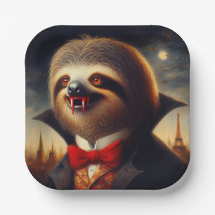 Sloth Vampire Paper Plate