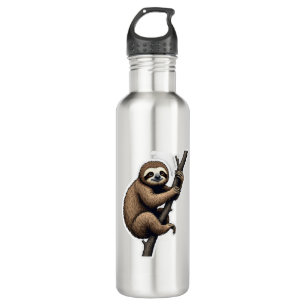 Sloth Vintage Engraving Graphic Tee (2) 710 Ml Water Bottle