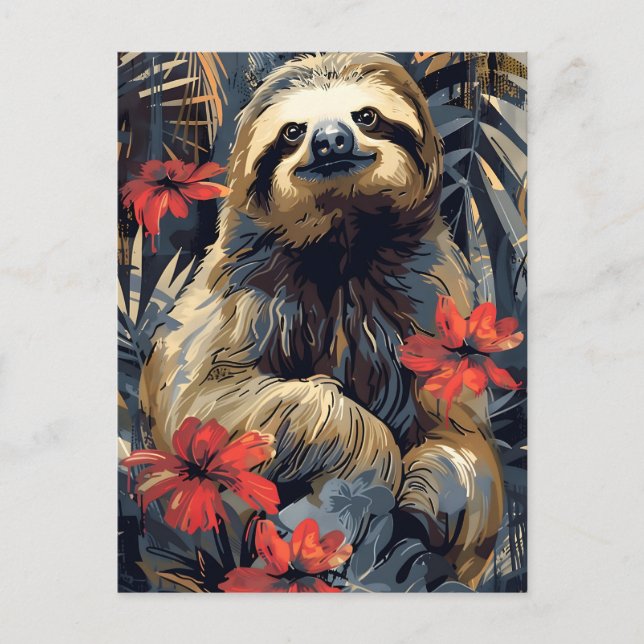 Sloth vintage  postcard (Front)
