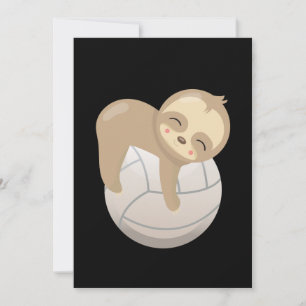 Sloth Volleyball Cute Animal Lover Gift Long Sleep Holiday Card