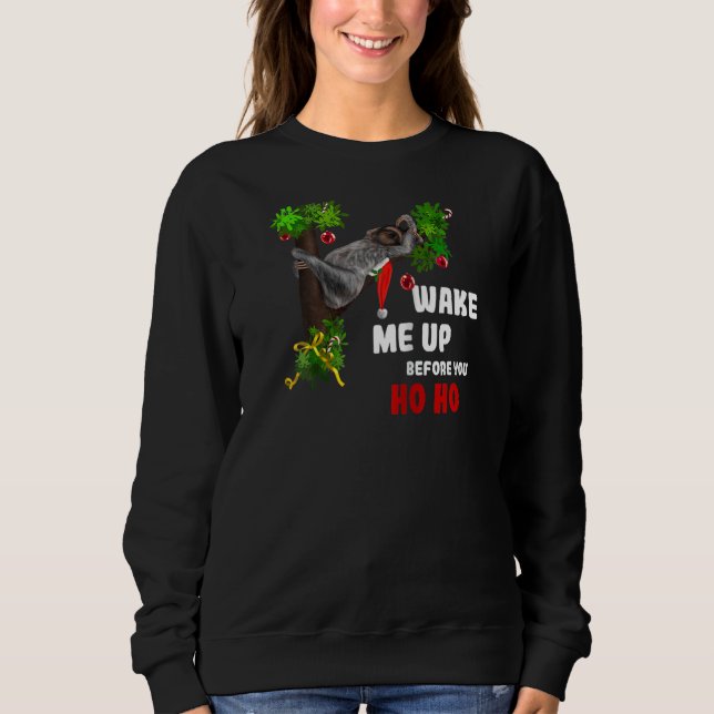 Sloth  Wake Me Up Before You Ho Ho (D010 1366a) Ra Sweatshirt (Front)
