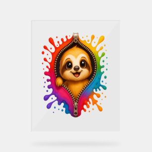 Sloth Watercolor Acrylic Sign