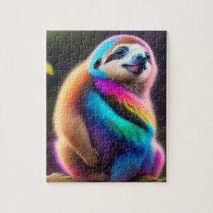 Sloth Watercolor Baby Sloth Jigsaw Puzzle