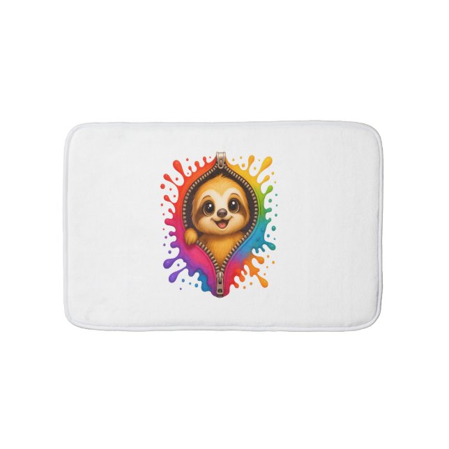 Sloth Watercolor Bath Mat (Front)