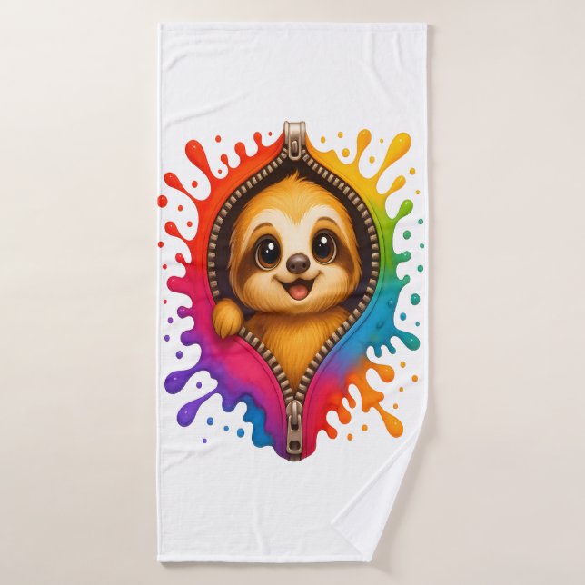 Sloth Watercolor Bath Towel (Bath Towel)