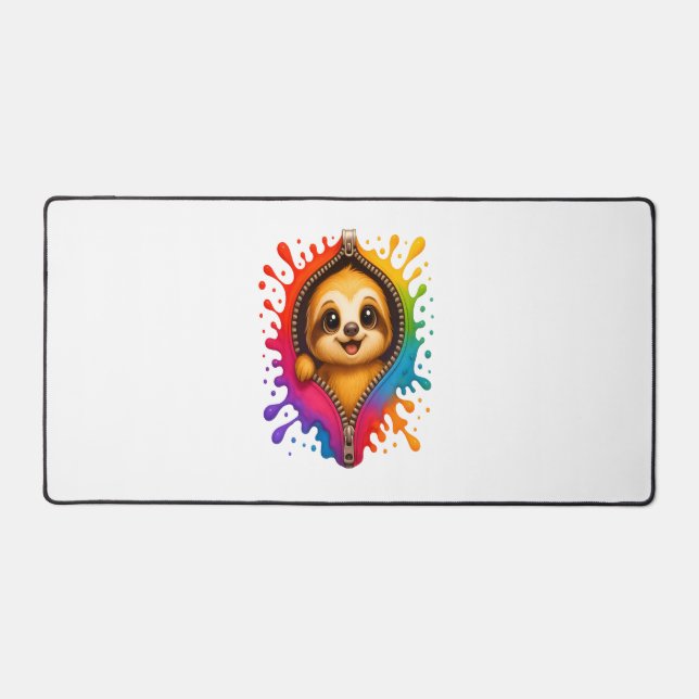 Sloth Watercolor Desk Mat (Front)