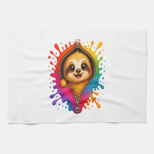 Sloth Watercolor Tea Towel