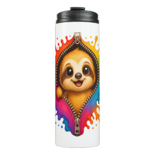 Sloth Watercolor Thermal Tumbler