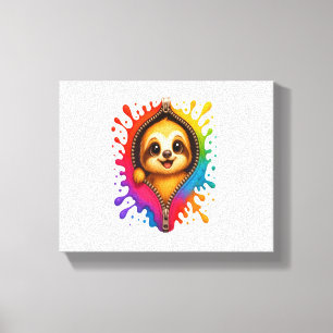 Sloth Wear Sunglasses Hawaiian Vintage Canvas Print