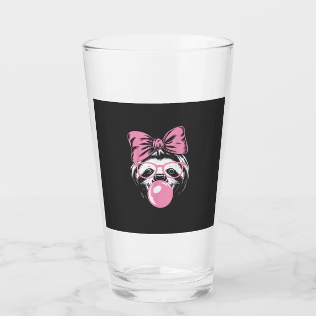 Sloth Wearing Glasses and Blowing Pink Bubble Gum  (Front)