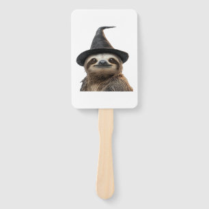 Sloth Wearing Halloween Witch Hat Classic T-Shirt Hand Fan