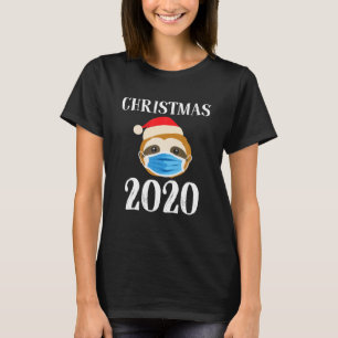 Sloth Wearing Mask Christmas 2020 Pajama Matching T-Shirt