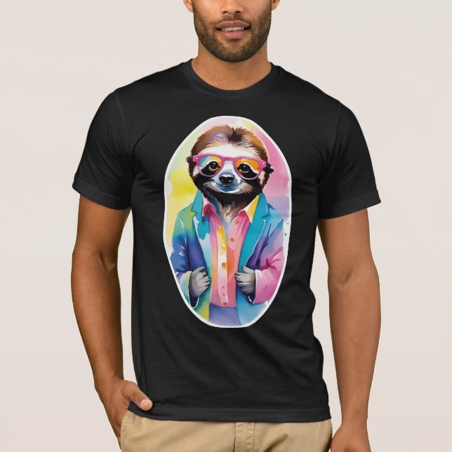 sloth wearing suit T-Shirt (Front)
