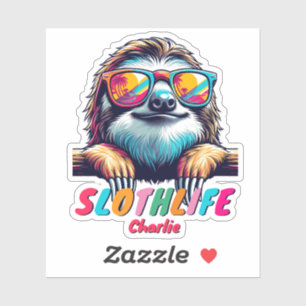 Sloth Wearing Sunglass Colourful Animal Lover Gift