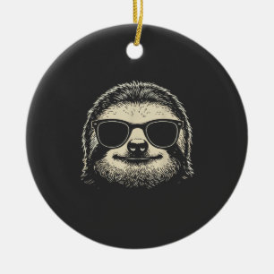 Sloth Wearing Sunglasses Graphic Sloth Shirt Men W Ceramic Ornament
