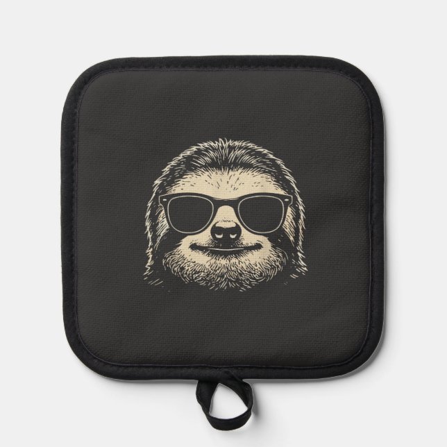 Sloth Wearing Sunglasses Graphic Sloth Shirt Men W Pot Holder (Front)