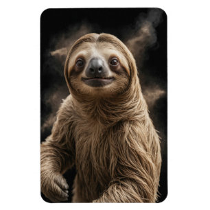Sloth Wild Animal Elegant Dramatic Mist Portrait Magnet