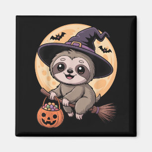 Sloth Witch Hat Pumpkin Halloween Costume Men Wome Magnet