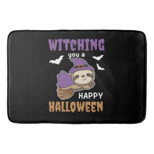 Sloth Witch Witches Witching You A Happy Halloween Bath Mat