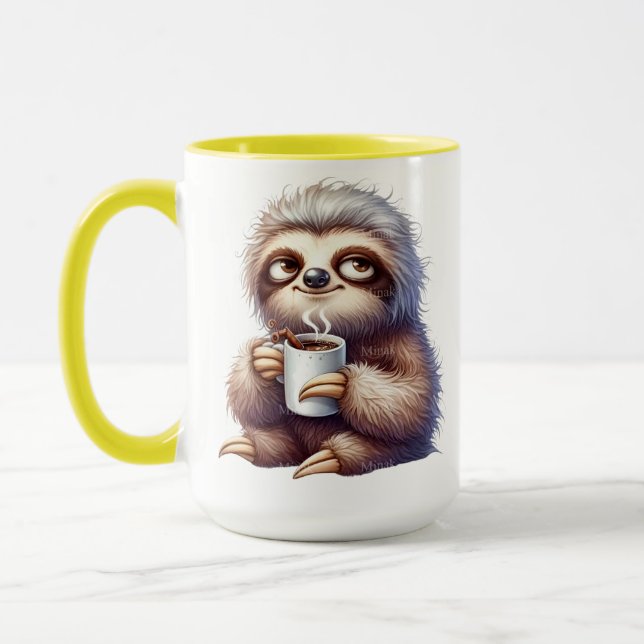 Sloth with a cup of coffee (Left)