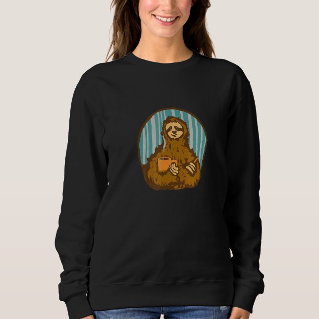 Sloth with coffee mug sweatshirt (Front)
