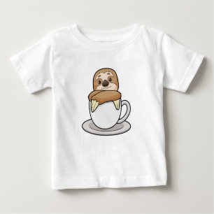 Sloth with Cup of Coffee Baby T-Shirt