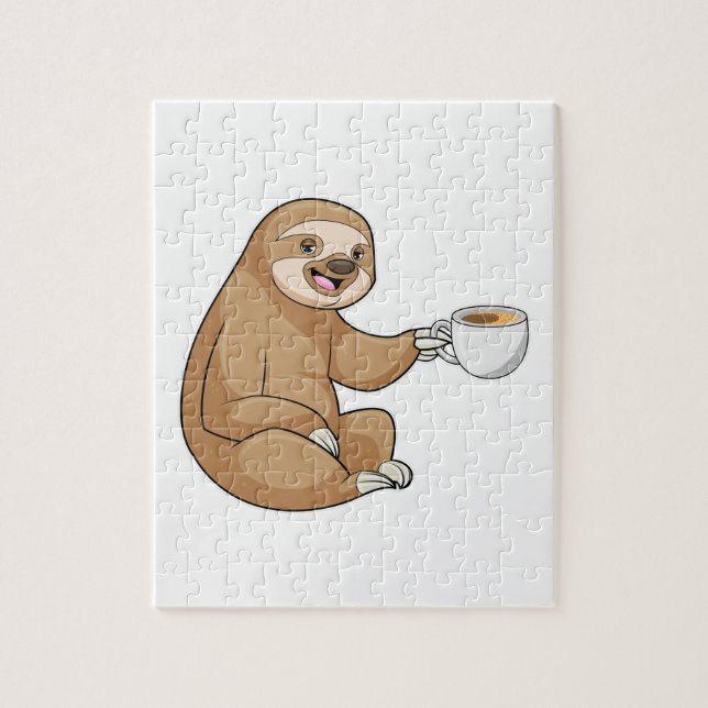 Sloth with Cup of Coffee Jigsaw Puzzle (Vertical)