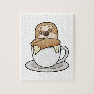 Sloth with Cup of Coffee Jigsaw Puzzle